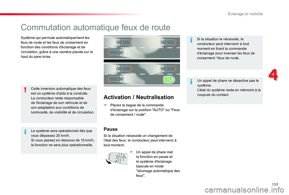 TOYOTA PROACE 2020 Notices Demploi (in French) 153
Commutation automatique feux de route
Système qui permute automatiquement les feux de route et les feux de croisement en fonction des conditions d'éclairage et de circulation, grâce à une TOYOTA PROACE 2020 Notices Demploi (in French) 153
Commutation automatique feux de route
Système qui permute automatiquement les feux de route et les feux de croisement en fonction des conditions d'éclairage et de circulation, grâce à une