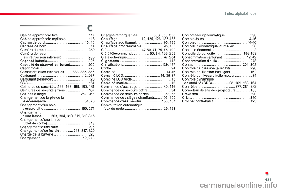 TOYOTA PROACE 2020 Notices Demploi (in French) 421
Cabine approfondie fixe ................................117Cabine approfondie repliable .......................11 8Cadran de bord .........................................15, 16Cadrans de bord ... TOYOTA PROACE 2020 Notices Demploi (in French) 421
Cabine approfondie fixe ................................117Cabine approfondie repliable .......................11 8Cadran de bord .........................................15, 16Cadrans de bord ...