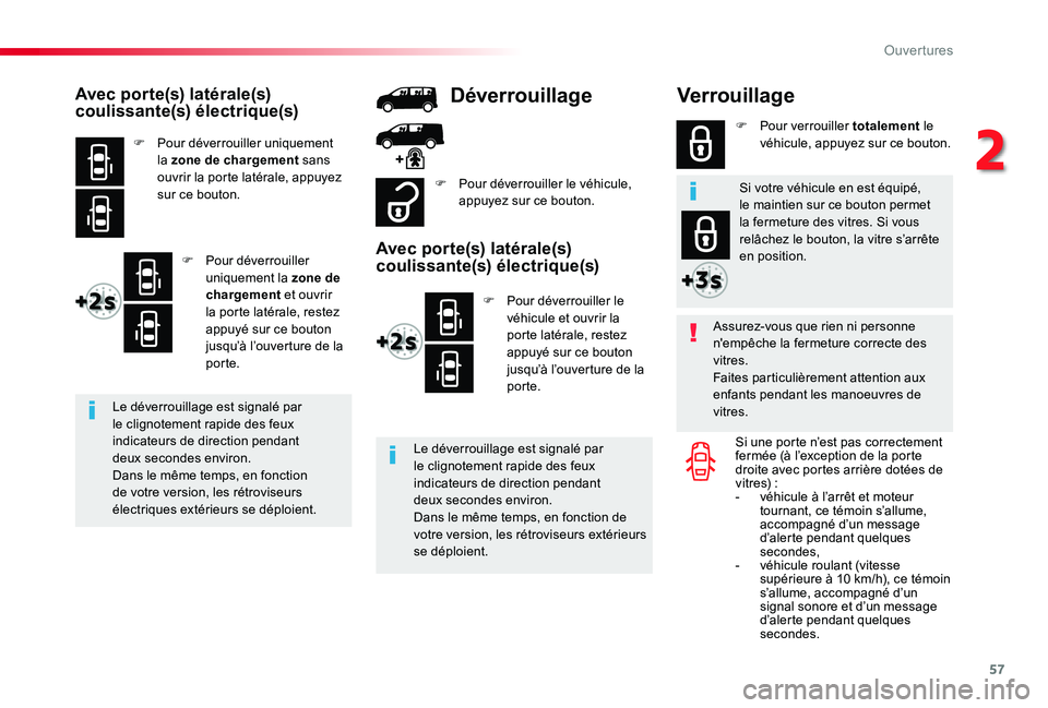 TOYOTA PROACE 2020 Notices Demploi (in French) 57
Verrouillage
Assurez-vous que rien ni personne n'empêche la fermeture correcte des vitres.Faites particulièrement attention aux enfants pendant les manoeuvres de vitres.
Si une porte n’est TOYOTA PROACE 2020 Notices Demploi (in French) 57
Verrouillage
Assurez-vous que rien ni personne n'empêche la fermeture correcte des vitres.Faites particulièrement attention aux enfants pendant les manoeuvres de vitres.
Si une porte n’est