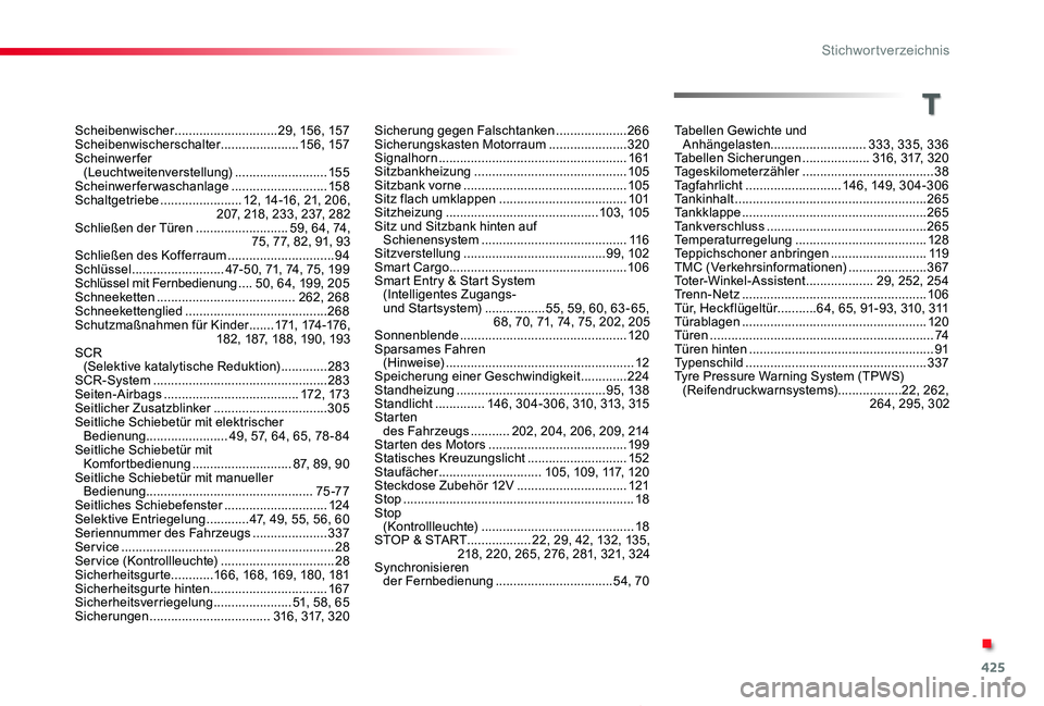 TOYOTA PROACE 2020 Betriebsanleitungen (in German) 425
Proace_de_Chap11_index-alpha_ed2019_V02
Scheibenwischer .............................29, 15 6, 157Scheibenwischerschalter ......................15 6, 157Scheinwerfer (Leuchtweitenverstellung) .. TOYOTA PROACE 2020 Betriebsanleitungen (in German) 425
Proace_de_Chap11_index-alpha_ed2019_V02
Scheibenwischer .............................29, 15 6, 157Scheibenwischerschalter ......................15 6, 157Scheinwerfer (Leuchtweitenverstellung) ..