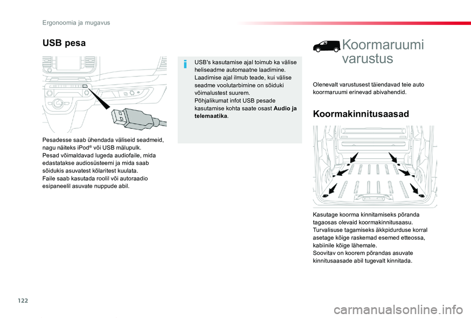 TOYOTA PROACE 2020 Kasutusjuhend (in Estonian) 122
Proace_et_Chap03_ergonomie-et-confort_ed2019_V02
Koormakinnitusaasad
Koormaruumi
varustus
Kasutage koorma kinnitamiseks põranda tagaosas olevaid koormakinnitusaasu.Turvalisuse tagamiseks äkkpid TOYOTA PROACE 2020 Kasutusjuhend (in Estonian) 122
Proace_et_Chap03_ergonomie-et-confort_ed2019_V02
Koormakinnitusaasad
Koormaruumi
varustus
Kasutage koorma kinnitamiseks põranda tagaosas olevaid koormakinnitusaasu.Turvalisuse tagamiseks äkkpid