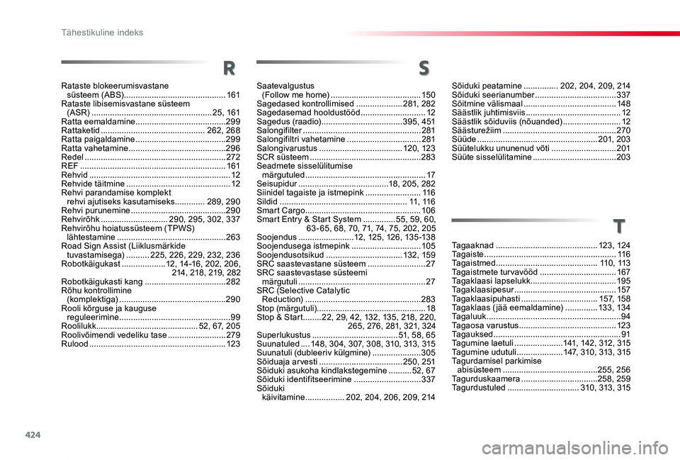 TOYOTA PROACE 2020 Kasutusjuhend (in Estonian) 424
Tähestikuline indeks
Proace_et_Chap11_index-alpha_ed2019_V02
Tagaaknad ............................................123, 124Ta g a i s t e ......................................................... TOYOTA PROACE 2020 Kasutusjuhend (in Estonian) 424
Tähestikuline indeks
Proace_et_Chap11_index-alpha_ed2019_V02
Tagaaknad ............................................123, 124Ta g a i s t e .........................................................
