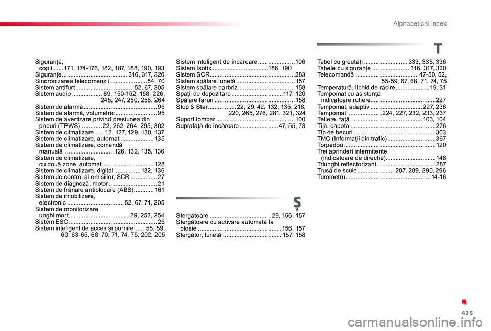 TOYOTA PROACE 2020 Manual de utilizare (in Romanian) 425
Tabel cu greutăți ..........................333, 335, 336Tabele cu siguranțe ......................316, 317, 320Telecomandă ......................................47-50, 52, 55 -59, 67, 68, 7 TOYOTA PROACE 2020 Manual de utilizare (in Romanian) 425
Tabel cu greutăți ..........................333, 335, 336Tabele cu siguranțe ......................316, 317, 320Telecomandă ......................................47-50, 52, 55 -59, 67, 68, 7