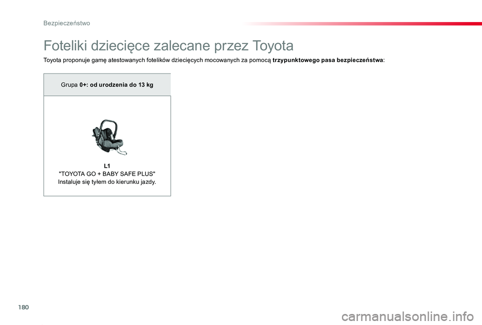 TOYOTA PROACE 2020 Instrukcja obsługi (in Polish) 180
Proace_pl_Chap05_securite_ed01-2019
Foteliki dziecięce zalecane przez To y o t a
Toyota proponuje gamę atestowanych fotelików dziecięcych mocowanych za pomocą trzypunktowego pasa bezpieczeńs TOYOTA PROACE 2020 Instrukcja obsługi (in Polish) 180
Proace_pl_Chap05_securite_ed01-2019
Foteliki dziecięce zalecane przez To y o t a
Toyota proponuje gamę atestowanych fotelików dziecięcych mocowanych za pomocą trzypunktowego pasa bezpieczeńs