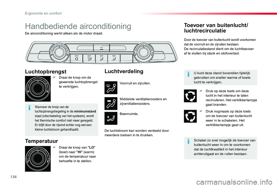 TOYOTA PROACE 2020 Instructieboekje (in Dutch) 126
Proace_nl_Chap03_ergonomie-et-confort_ed01-2019
De airconditioning werkt alleen als de motor draait.
Handbediende airconditioning
Temperatuur
F Draai de knop van "LO" (koel) naar "HI TOYOTA PROACE 2020 Instructieboekje (in Dutch) 126
Proace_nl_Chap03_ergonomie-et-confort_ed01-2019
De airconditioning werkt alleen als de motor draait.
Handbediende airconditioning
Temperatuur
F Draai de knop van "LO" (koel) naar "HI
