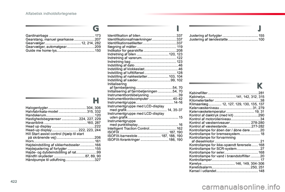 TOYOTA PROACE 2020 Brugsanvisning (in Danish) 422
J
K
Justering af forlygter .....................................15 5Justering af lændestøtte ...............................10 0
Kabinefilter .................................................... TOYOTA PROACE 2020 Brugsanvisning (in Danish) 422
J
K
Justering af forlygter .....................................15 5Justering af lændestøtte ...............................10 0
Kabinefilter ....................................................
