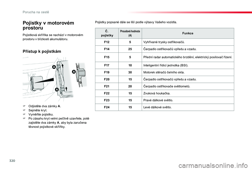 TOYOTA PROACE 2020 Návod na použití (in Czech) 320
Proace_cs_Chap08_En-cas-de-panne_ed2019_V02
Pojistky v motorovém
prostoru
F Odjistěte dva zámky A.F Sejměte kryt.F Vyměňte pojistku.F Po zásahu kr yt velmi pečlivě uzavřete, poté zajis TOYOTA PROACE 2020 Návod na použití (in Czech) 320
Proace_cs_Chap08_En-cas-de-panne_ed2019_V02
Pojistky v motorovém
prostoru
F Odjistěte dva zámky A.F Sejměte kryt.F Vyměňte pojistku.F Po zásahu kr yt velmi pečlivě uzavřete, poté zajis