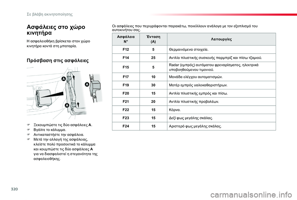 TOYOTA PROACE 2020 ΟΔΗΓΌΣ ΧΡΉΣΗΣ (in Greek) 320
Proace_el_Chap08_En-cas-de-panne_ed01-2019
Ασφάλειες στο χώρο
κινητήρα
F Ξεκουμπώστε τις δύο ασφάλειες A.F Βγάλτε το κάλυμμα.F Α TOYOTA PROACE 2020 ΟΔΗΓΌΣ ΧΡΉΣΗΣ (in Greek) 320
Proace_el_Chap08_En-cas-de-panne_ed01-2019
Ασφάλειες στο χώρο
κινητήρα
F Ξεκουμπώστε τις δύο ασφάλειες A.F Βγάλτε το κάλυμμα.F Α