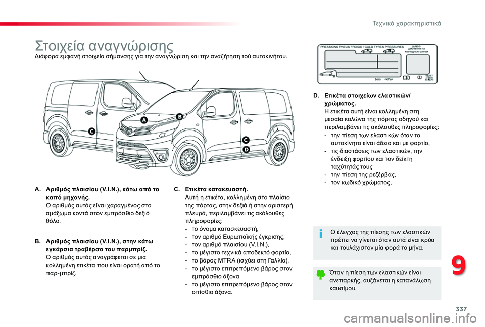 TOYOTA PROACE 2020 ΟΔΗΓΌΣ ΧΡΉΣΗΣ (in Greek) 337
Proace_el_Chap09_caracteristiques-techniques_ed01-2019
Στοιχεία αναγνώρισηςΔιάφορα εμφανή στοιχεία σήμανσης για την αναγ νώριση κα TOYOTA PROACE 2020 ΟΔΗΓΌΣ ΧΡΉΣΗΣ (in Greek) 337
Proace_el_Chap09_caracteristiques-techniques_ed01-2019
Στοιχεία αναγνώρισηςΔιάφορα εμφανή στοιχεία σήμανσης για την αναγ νώριση κα