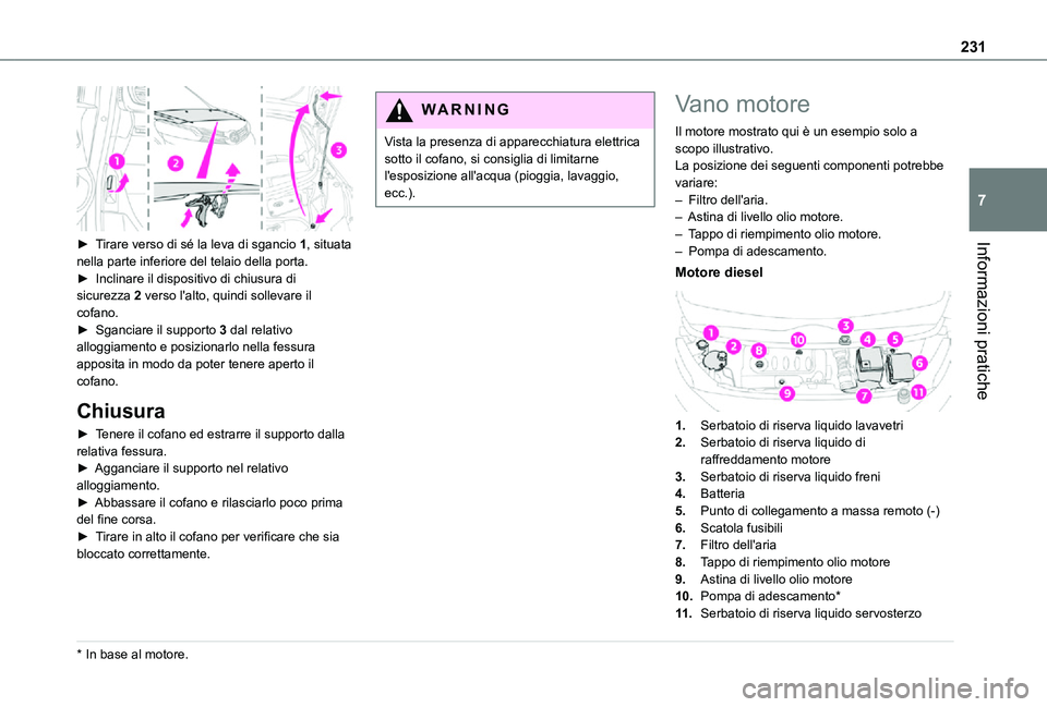 TOYOTA PROACE 2021 Manuale duso (in Italian) 231
Informazioni pratiche
7
► Tirare verso di sé la leva di sgancio 1, situata nella parte inferiore del telaio della porta.► Inclinare il dispositivo di chiusura di sicurezza 2 verso l'al TOYOTA PROACE 2021 Manuale duso (in Italian) 231
Informazioni pratiche
7
► Tirare verso di sé la leva di sgancio 1, situata nella parte inferiore del telaio della porta.► Inclinare il dispositivo di chiusura di sicurezza 2 verso l'al