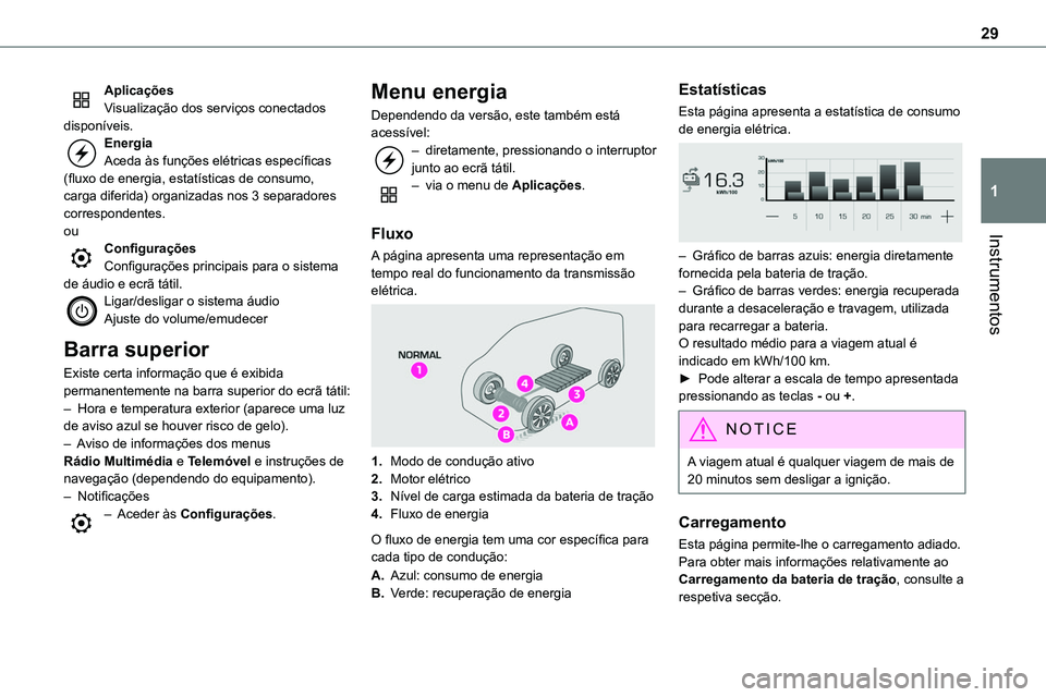 TOYOTA PROACE 2022 Manual de utilização (in Portuguese) 29
Instrumentos
1
AplicaçõesVisualização dos serviços conectados disponíveis.EnergiaAceda às funções elétricas específicas (fluxo de energia, estatísticas de consumo, carga diferida) organ TOYOTA PROACE 2022 Manual de utilização (in Portuguese) 29
Instrumentos
1
AplicaçõesVisualização dos serviços conectados disponíveis.EnergiaAceda às funções elétricas específicas (fluxo de energia, estatísticas de consumo, carga diferida) organ