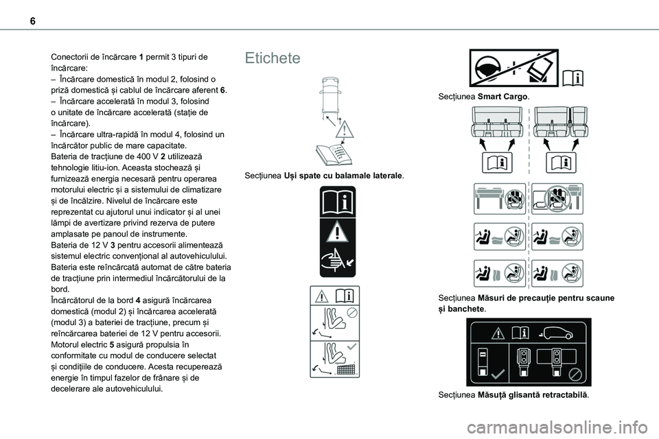 TOYOTA PROACE 2022 Manual de utilizare (in Romanian) 6
Conectorii de încărcare 1 permit 3 tipuri de încărcare:– Încărcare domestică în modul 2, folosind o priză domestică și cablul de încărcare aferent 6.– Încărcare accelerată în mo TOYOTA PROACE 2022 Manual de utilizare (in Romanian) 6
Conectorii de încărcare 1 permit 3 tipuri de încărcare:– Încărcare domestică în modul 2, folosind o priză domestică și cablul de încărcare aferent 6.– Încărcare accelerată în mo