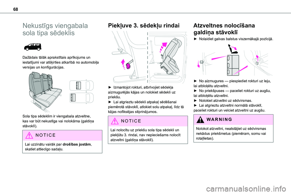 TOYOTA PROACE CITY 2020 Návod na použití (in Czech) 68
Nekustīgs viengabala
sola tipa sēdeklis
Dažādais tālāk aprakstītais aprīkojums un iestatījumi var atšķirties atkarībā no automobiļa versijas un konfigurācijas.
Sola tipa sēde TOYOTA PROACE CITY 2020 Návod na použití (in Czech) 68
Nekustīgs viengabala
sola tipa sēdeklis
Dažādais tālāk aprakstītais aprīkojums un iestatījumi var atšķirties atkarībā no automobiļa versijas un konfigurācijas.
Sola tipa sēde