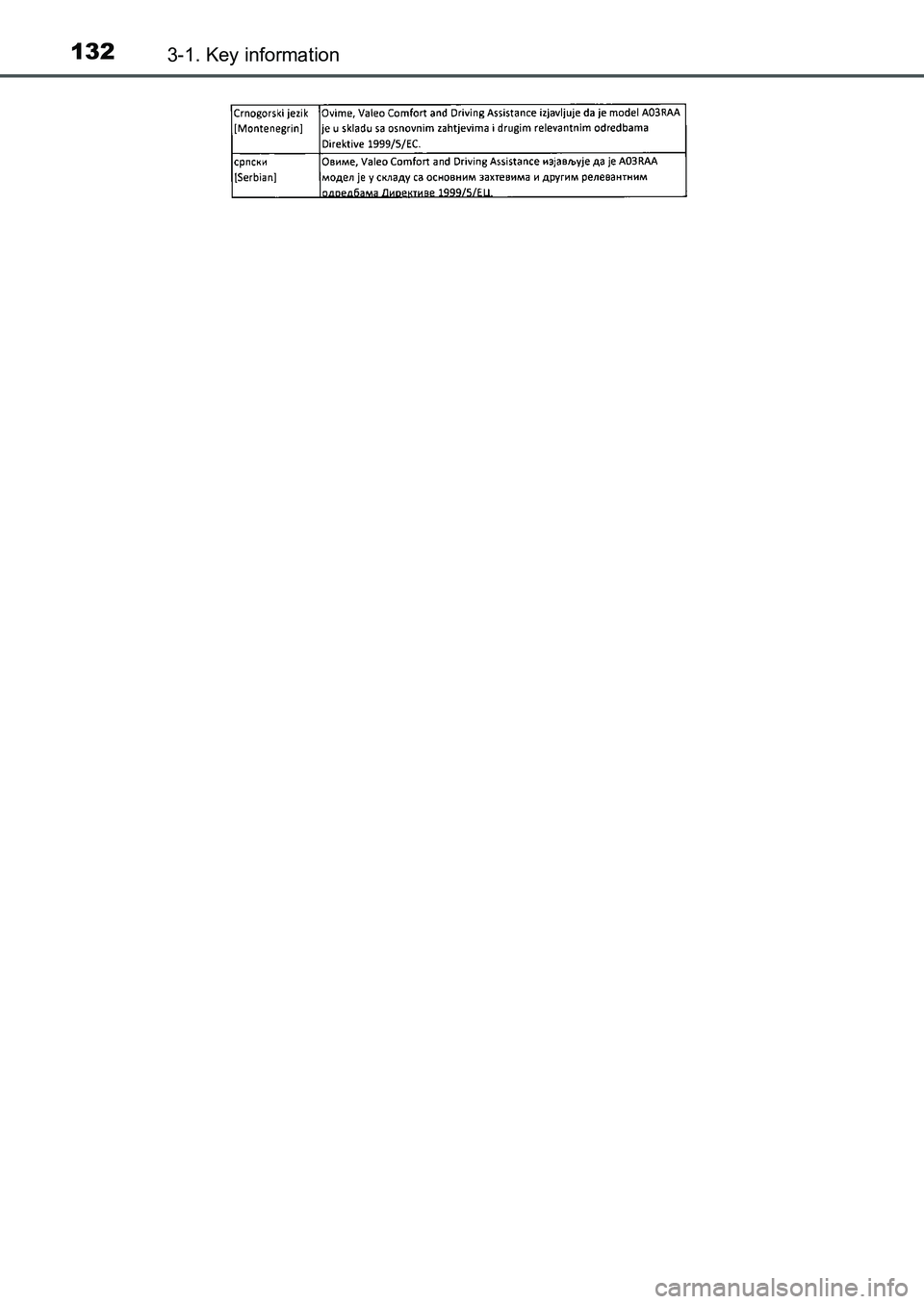 TOYOTA AURIS 2017 Owners Manual (in English) 1323-1. Key information
UK AURIS_HB_EE (OM12K97E)
UK AURIS_HB_OM_Europe_OM12K97E.book 132 ページ 2016年6月27日 月曜日 午後5時42分 TOYOTA AURIS 2017 Owners Manual (in English) 1323-1. Key information
UK AURIS_HB_EE (OM12K97E)
UK AURIS_HB_OM_Europe_OM12K97E.book 132 ページ 2016年6月27日 月曜日 午後5時42分