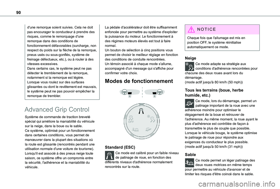 TOYOTA PROACE CITY 2021 Notices Demploi (in French) 90
d'une remorque soient suivies. Cela ne doit pas encourager le conducteur à prendre des risques, comme le remorquage d'une remorque dans des conditions de fonctionnement défavorables (surc TOYOTA PROACE CITY 2021 Notices Demploi (in French) 90
d'une remorque soient suivies. Cela ne doit pas encourager le conducteur à prendre des risques, comme le remorquage d'une remorque dans des conditions de fonctionnement défavorables (surc