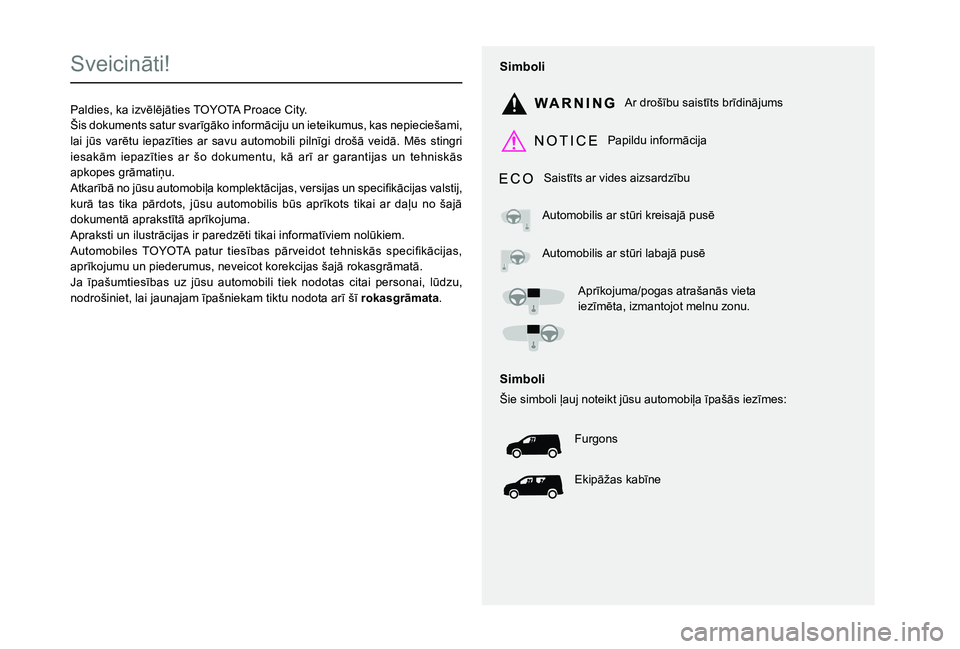 TOYOTA PROACE CITY 2021  Lietošanas Instrukcija (in Latvian)  
  
 
  
 
  
  
   
   
 
  
   
  
    
   
003600590048004C0046004C005101970057004C0004
003300E2004F0044004C0003004C0048005600440053004E0052005300480056000300240057004E0044005501AF004501970003004E