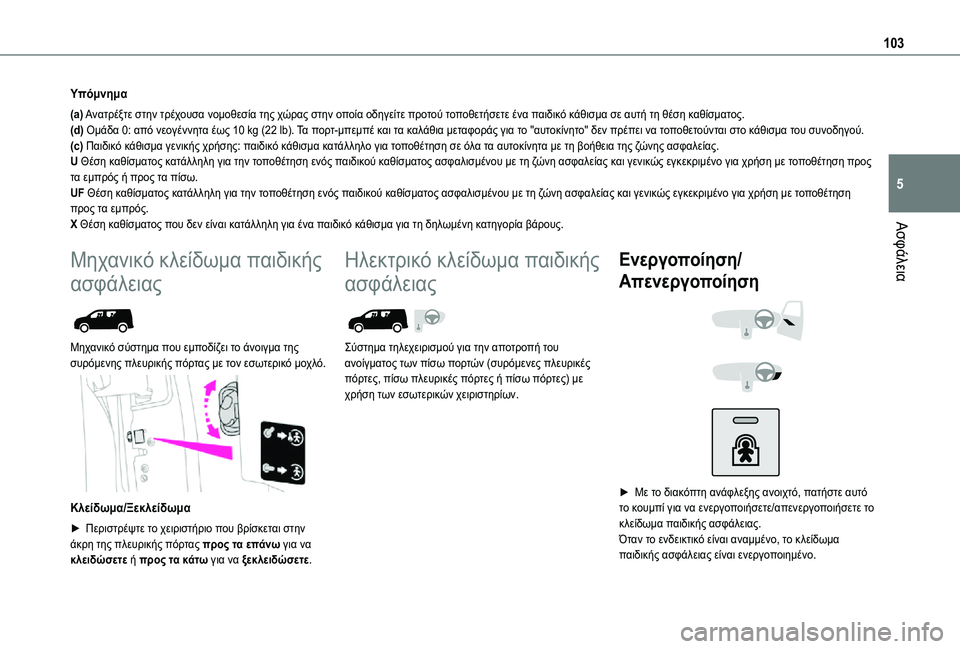 TOYOTA PROACE CITY 2021 ΟΔΗΓΌΣ ΧΡΉΣΗΣ (in Greek) 103
Ασφάλεια
5
Υπόμνημα
(a) Ανατρέξτε στην τρέχουσα νομοθεσία της χώρας στην οποία οδηγείτε προτού τοποθετήσετε TOYOTA PROACE CITY 2021 ΟΔΗΓΌΣ ΧΡΉΣΗΣ (in Greek) 103
Ασφάλεια
5
Υπόμνημα
(a) Ανατρέξτε στην τρέχουσα νομοθεσία της χώρας στην οποία οδηγείτε προτού τοποθετήσετε