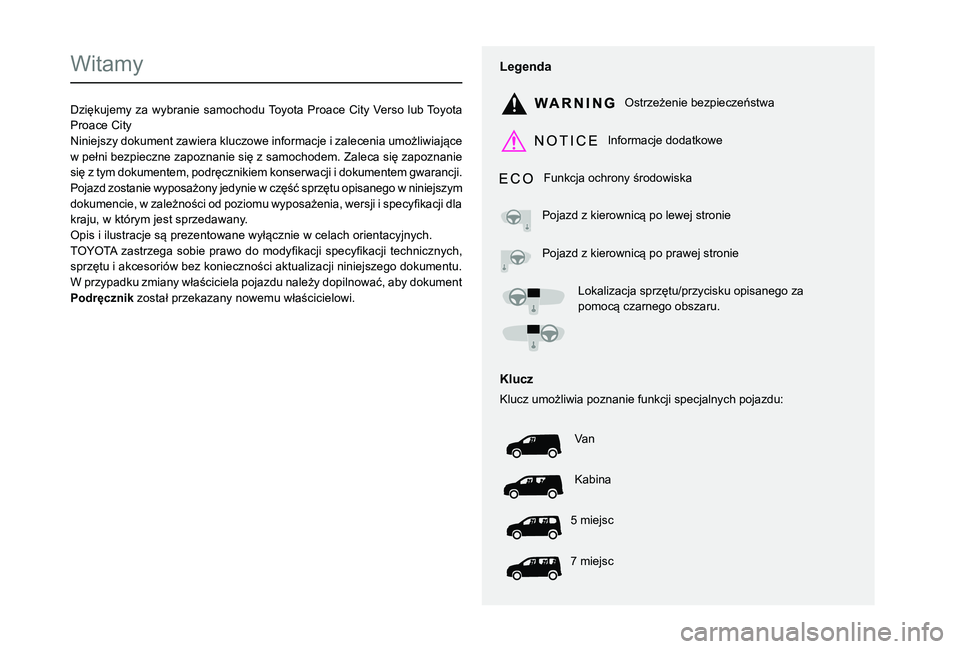 TOYOTA PROACE CITY EV 2021  Instrukcja obsługi (in Polish)  
  
 
  
 
  
  
  
  
   
   
 
  
   
   
   
Witamy
0027005D004C010A004E0058004D00480050005C000300330031004C0051004C0048004D0056005D005C005A00030056004C010A0003000300470052004E00580050004800510057