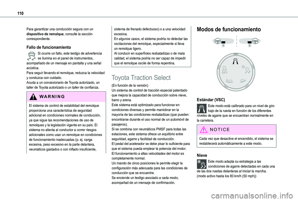 TOYOTA PROACE CITY VERSO EV 2021  Manuale de Empleo (in Spanish) 11 0
Para garantizar una conducción segura con un dispositivo de remolque, consulte la sección correspondiente.
Fallo de funcionamiento
Si ocurre un fallo, este testigo de advertencia se ilumina en 