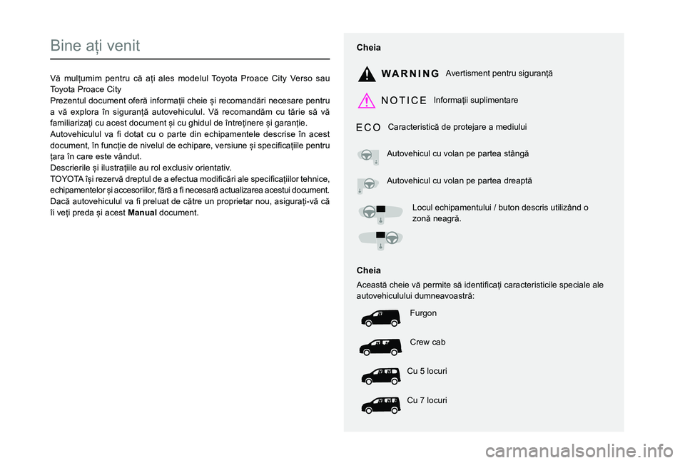 TOYOTA PROACE CITY VERSO EV 2021  Manual de utilizare (in Romanian) 