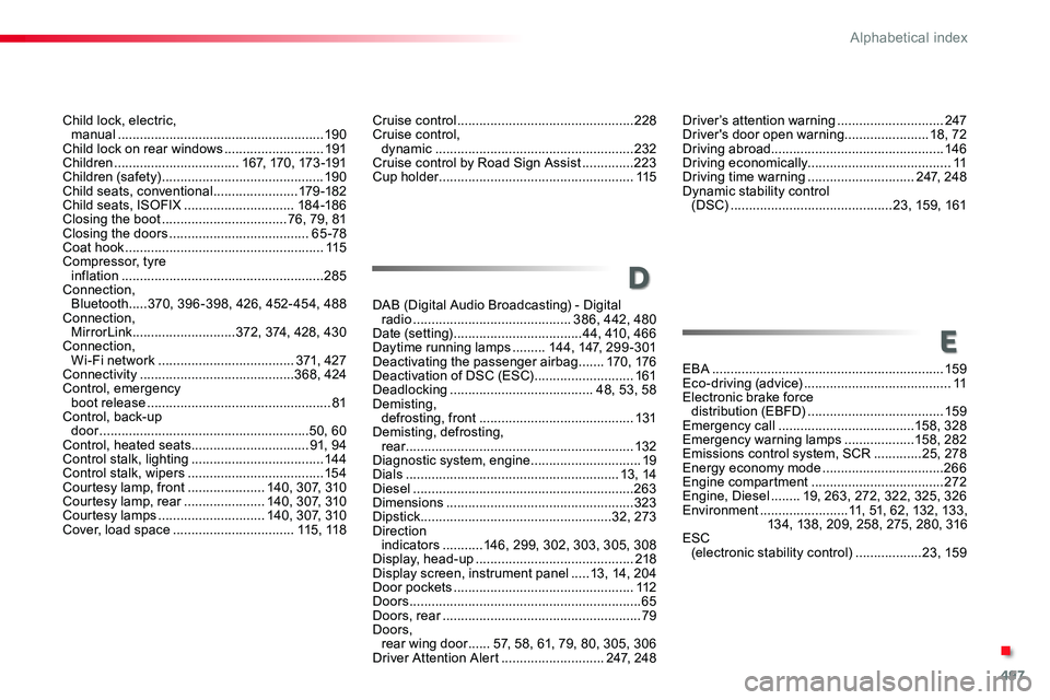TOYOTA PROACE VERSO 2018 Owners Manual 497
Child lock, electric, manual ........................................................19 0Child lock on rear windows ...........................191Children ..................................167, 1 TOYOTA PROACE VERSO 2018 Owners Manual 497
Child lock, electric, manual ........................................................19 0Child lock on rear windows ...........................191Children ..................................167, 1