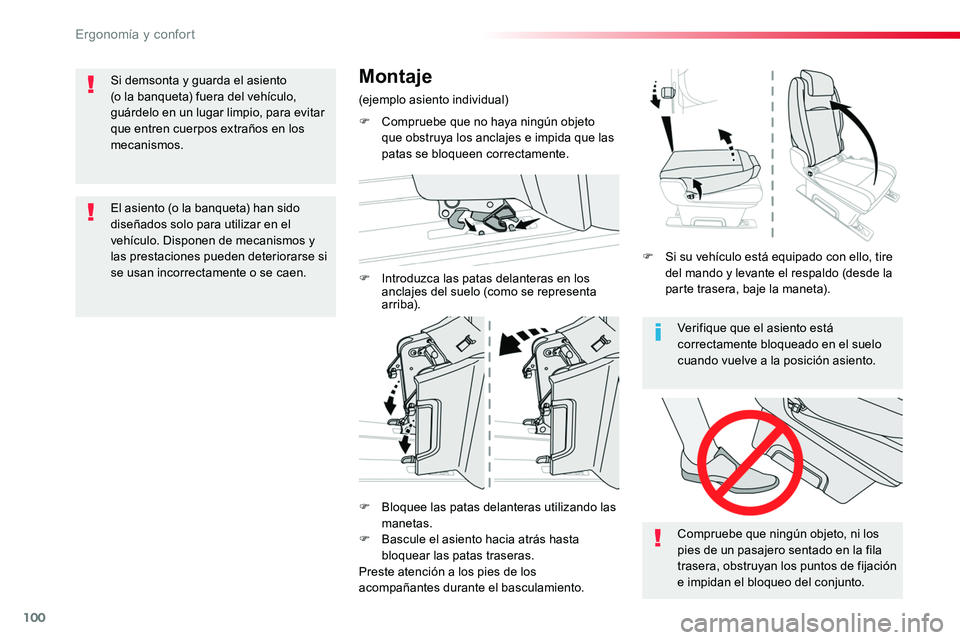 TOYOTA PROACE VERSO 2018 Manuale de Empleo (in Spanish) 100
ProaceVerso_es_Chap03_ergonomie-et-confort_ed01-2016
Verifique que el asiento está correctamente bloqueado en el suelo cuando vuelve a la posición asiento.
Compruebe que ningún objeto, ni los p TOYOTA PROACE VERSO 2018 Manuale de Empleo (in Spanish) 100
ProaceVerso_es_Chap03_ergonomie-et-confort_ed01-2016
Verifique que el asiento está correctamente bloqueado en el suelo cuando vuelve a la posición asiento.
Compruebe que ningún objeto, ni los p