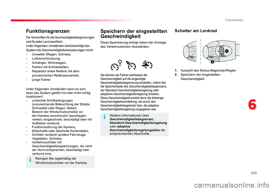 TOYOTA PROACE VERSO 2018 Betriebsanleitungen (in German) 223
6
Fahrbetrieb
Proace_Verso_de_Chap06_conduite_ed01-2016
Speichern der eingestellten
Geschwindigkeit
Diese Speicherung erfolgt neben der Anzeige
des Verkehrszeichen-Assistenten.
Sie können als F TOYOTA PROACE VERSO 2018 Betriebsanleitungen (in German) 223
6
Fahrbetrieb
Proace_Verso_de_Chap06_conduite_ed01-2016
Speichern der eingestellten
Geschwindigkeit
Diese Speicherung erfolgt neben der Anzeige
des Verkehrszeichen-Assistenten.
Sie können als F