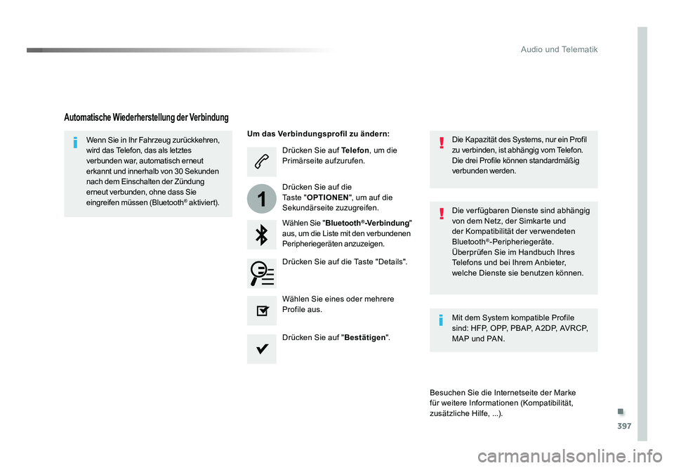 TOYOTA PROACE VERSO 2018 Betriebsanleitungen (in German) .
397
1
Audio und Telematik
Proace_Verso_de_Chap10b_NAC-1_ed01-2016
Drücken Sie auf Telefon, um die
Primärseite aufzurufen.
Wählen Sie " Bluetooth
®-Verbindung "
aus, um die Liste mit de TOYOTA PROACE VERSO 2018 Betriebsanleitungen (in German) .
397
1
Audio und Telematik
Proace_Verso_de_Chap10b_NAC-1_ed01-2016
Drücken Sie auf Telefon, um die
Primärseite aufzurufen.
Wählen Sie " Bluetooth
®-Verbindung "
aus, um die Liste mit de