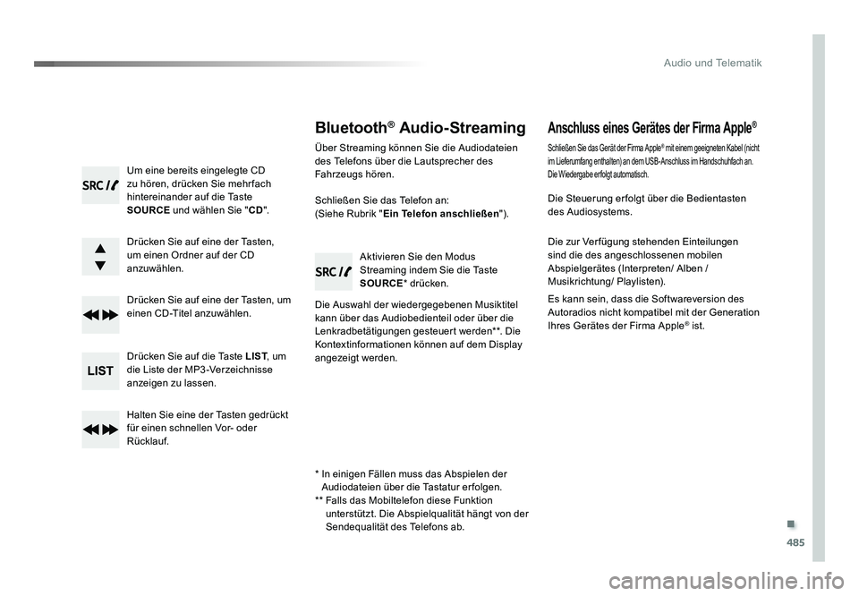 TOYOTA PROACE VERSO 2018 Betriebsanleitungen (in German) .
485
Audio und Telematik
Proace_Verso_de_Chap10d_RD6_ed01-2016
Um eine bereits eingelegte CD
zu hören, drücken Sie mehr fach
hintereinander auf die Taste
SOURCE und wählen Sie " CD".
Dr TOYOTA PROACE VERSO 2018 Betriebsanleitungen (in German) .
485
Audio und Telematik
Proace_Verso_de_Chap10d_RD6_ed01-2016
Um eine bereits eingelegte CD
zu hören, drücken Sie mehr fach
hintereinander auf die Taste
SOURCE und wählen Sie " CD".
Dr