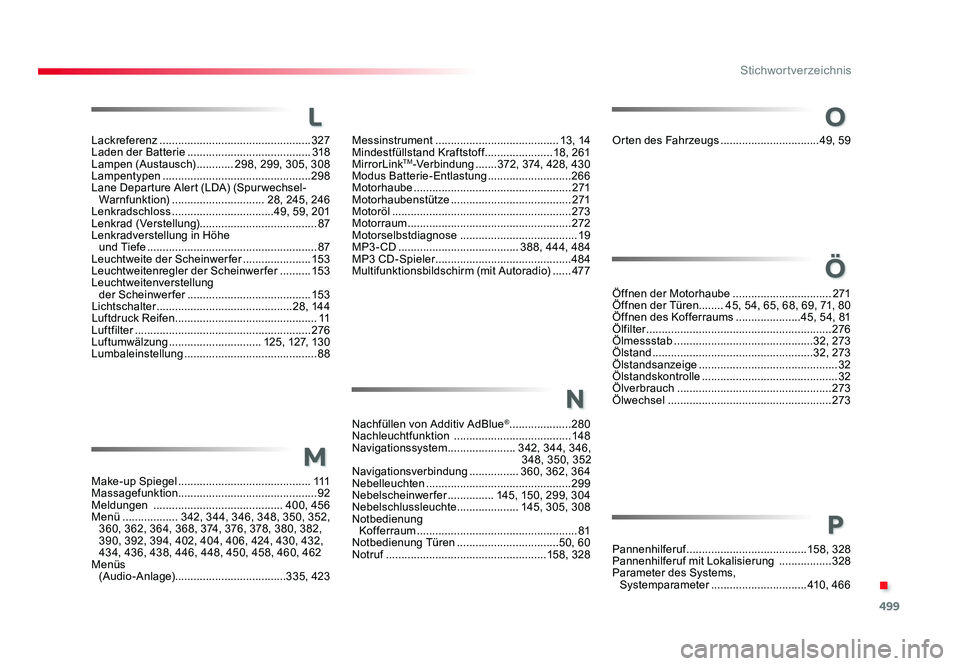 TOYOTA PROACE VERSO 2018 Betriebsanleitungen (in German) 499
.
Stichwortverzeichnis
Proace_Verso_de_Chap11_index-alpha_ed01-2016
Lackreferenz ................................................. 327
Laden der Batterie ........................................ TOYOTA PROACE VERSO 2018 Betriebsanleitungen (in German) 499
.
Stichwortverzeichnis
Proace_Verso_de_Chap11_index-alpha_ed01-2016
Lackreferenz ................................................. 327
Laden der Batterie ........................................