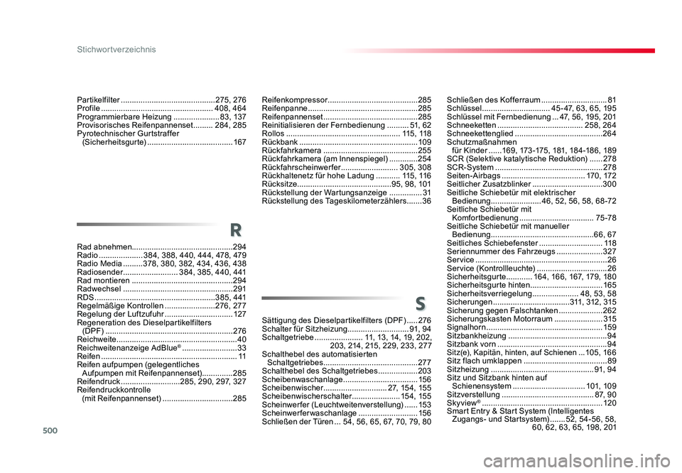 TOYOTA PROACE VERSO 2018  Betriebsanleitungen (in German) 500
Stichwortverzeichnis
Proace_Verso_de_Chap11_index-alpha_ed01-2016
Schließen des Kofferraum ..............................81
Schlüssel  ............................... 45 - 47, 63, 65, 195
Schlü