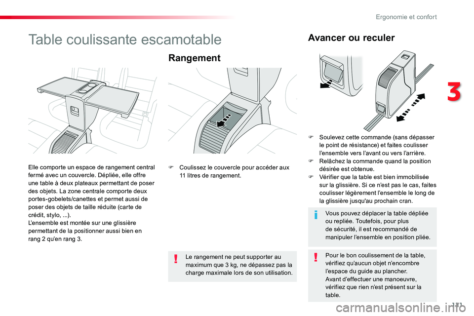 TOYOTA PROACE VERSO 2018 Notices Demploi (in French) 121
Table coulissante escamotable
Rangement
Pour le bon coulissement de la table, vérifiez qu’aucun objet n’encombre l’espace du guide au plancher.Avant d’effectuer une manoeuvre, vérifiez q TOYOTA PROACE VERSO 2018 Notices Demploi (in French) 121
Table coulissante escamotable
Rangement
Pour le bon coulissement de la table, vérifiez qu’aucun objet n’encombre l’espace du guide au plancher.Avant d’effectuer une manoeuvre, vérifiez q