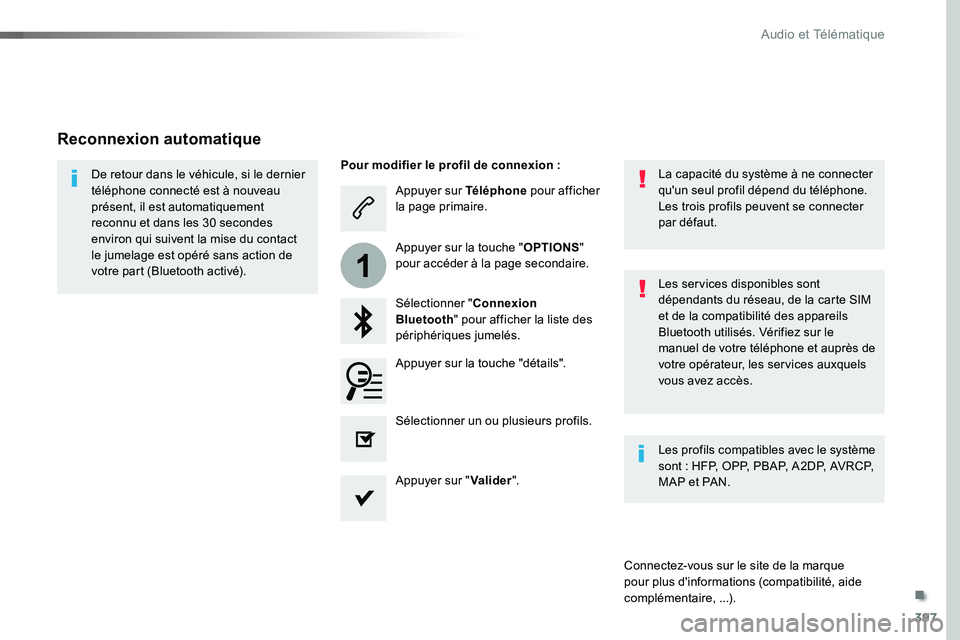 TOYOTA PROACE VERSO 2018 Notices Demploi (in French) 397
1
Appuyer sur Téléphone pour afficher la page primaire.
Sélectionner "Connexion Bluetooth" pour afficher la liste des périphériques jumelés.
De retour dans le véhicule, si le dernie TOYOTA PROACE VERSO 2018 Notices Demploi (in French) 397
1
Appuyer sur Téléphone pour afficher la page primaire.
Sélectionner "Connexion Bluetooth" pour afficher la liste des périphériques jumelés.
De retour dans le véhicule, si le dernie