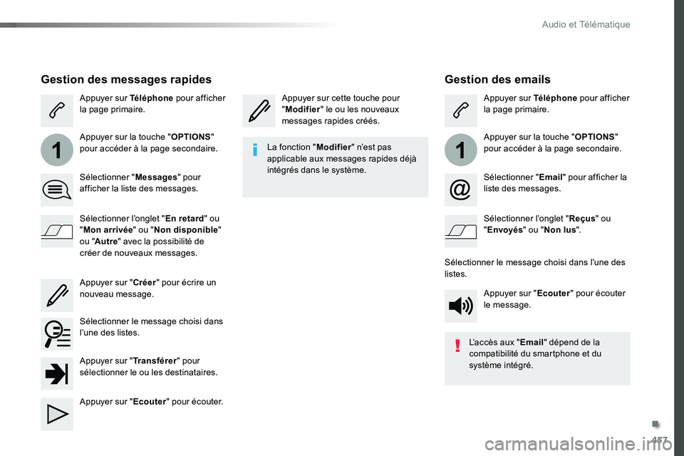 TOYOTA PROACE VERSO 2018 Notices Demploi (in French) 457
11
Gestion des emails
Appuyer sur cette touche pour "Modifier" le ou les nouveaux messages rapides créés.
Appuyer sur Téléphone pour afficher la page primaire.
Appuyer sur la touche TOYOTA PROACE VERSO 2018 Notices Demploi (in French) 457
11
Gestion des emails
Appuyer sur cette touche pour "Modifier" le ou les nouveaux messages rapides créés.
Appuyer sur Téléphone pour afficher la page primaire.
Appuyer sur la touche