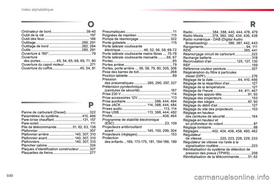 TOYOTA PROACE VERSO 2018 Notices Demploi (in French) 500
Radio ....................384, 388, 440, 444, 478, 479Radio Media .........378, 380, 382, 434, 436, 438Radio numérique - DAB (Digital Audio Broadcasting) ....................386, 387, 442, 443Ran TOYOTA PROACE VERSO 2018 Notices Demploi (in French) 500
Radio ....................384, 388, 440, 444, 478, 479Radio Media .........378, 380, 382, 434, 436, 438Radio numérique - DAB (Digital Audio Broadcasting) ....................386, 387, 442, 443Ran