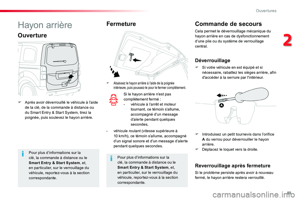 TOYOTA PROACE VERSO 2018 Notices Demploi (in French) 81
Pour plus d’informations sur la clé, la commande à distance ou le Smar t Entr y & Star t System, et, en particulier, sur le verrouillage du véhicule, reportez-vous à la section correspondante TOYOTA PROACE VERSO 2018 Notices Demploi (in French) 81
Pour plus d’informations sur la clé, la commande à distance ou le Smar t Entr y & Star t System, et, en particulier, sur le verrouillage du véhicule, reportez-vous à la section correspondante