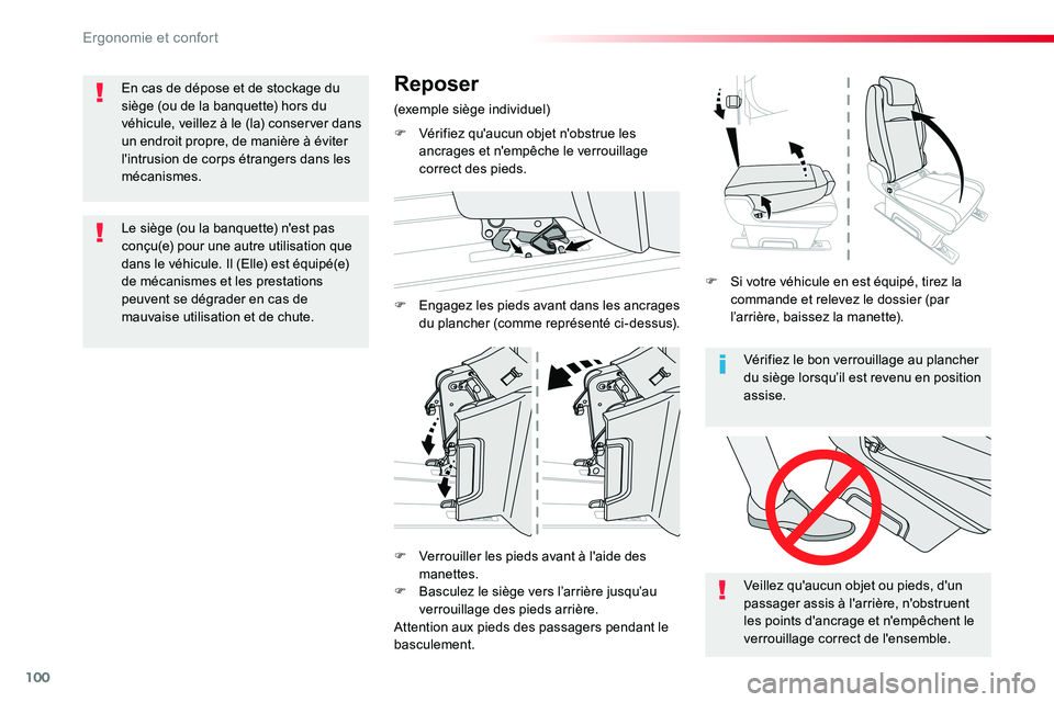 TOYOTA PROACE VERSO 2018 Notices Demploi (in French) 100
Vérifiez le bon verrouillage au plancher du siège lorsqu’il est revenu en position assise.
Veillez qu'aucun objet ou pieds, d'un passager assis à l'arrière, n'obstruent les p TOYOTA PROACE VERSO 2018 Notices Demploi (in French) 100
Vérifiez le bon verrouillage au plancher du siège lorsqu’il est revenu en position assise.
Veillez qu'aucun objet ou pieds, d'un passager assis à l'arrière, n'obstruent les p