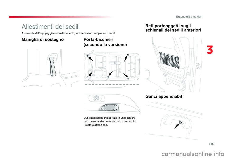 TOYOTA PROACE VERSO 2018 Manuale duso (in Italian) 115
3
Ergonomia e confort
Spacetourer-VP_it_Chap03_ergonomie-et-confort_ed01-2016
Allestimenti dei sedili
A seconda dell'equipaggiamento del veicolo, vari accessori completano i sedili.
Maniglia d TOYOTA PROACE VERSO 2018 Manuale duso (in Italian) 115
3
Ergonomia e confort
Spacetourer-VP_it_Chap03_ergonomie-et-confort_ed01-2016
Allestimenti dei sedili
A seconda dell'equipaggiamento del veicolo, vari accessori completano i sedili.
Maniglia d
