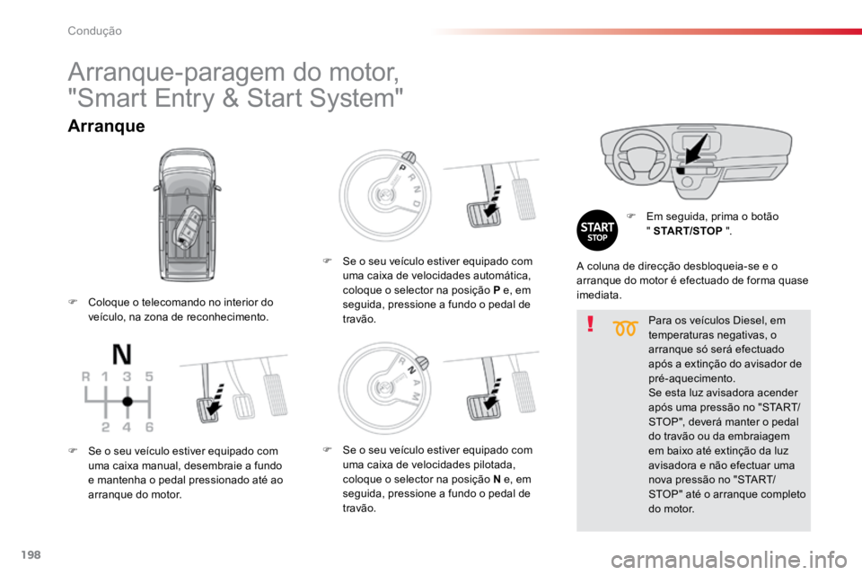 TOYOTA PROACE VERSO 2018 Manual de utilização (in Portuguese) 198
ProaceVerso_pt_Chap06_conduite_ed01-2016
Para os veículos Diesel, em
temperaturas negativas, o
arranque só será efectuado
após a extinção do avisador de
pré-aquecimento.
Se esta luz avi TOYOTA PROACE VERSO 2018 Manual de utilização (in Portuguese) 198
ProaceVerso_pt_Chap06_conduite_ed01-2016
Para os veículos Diesel, em
temperaturas negativas, o
arranque só será efectuado
após a extinção do avisador de
pré-aquecimento.
Se esta luz avi