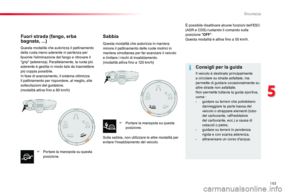 TOYOTA PROACE VERSO 2019 Manuale duso (in Italian) 163
Proace_Verso_IT_Chap05_securite_ed01-2019
Questa modalità che autorizza il pattinamento della ruota meno aderente in partenza per favorire l'eliminazione del fango e ritrovare il "grip TOYOTA PROACE VERSO 2019 Manuale duso (in Italian) 163
Proace_Verso_IT_Chap05_securite_ed01-2019
Questa modalità che autorizza il pattinamento della ruota meno aderente in partenza per favorire l'eliminazione del fango e ritrovare il "grip