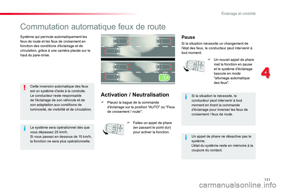 TOYOTA PROACE VERSO 2019 Notices Demploi (in French) 151
Commutation automatique feux de route
Système qui permute automatiquement les feux de route et les feux de croisement en fonction des conditions d'éclairage et de circulation, grâce à une TOYOTA PROACE VERSO 2019 Notices Demploi (in French) 151
Commutation automatique feux de route
Système qui permute automatiquement les feux de route et les feux de croisement en fonction des conditions d'éclairage et de circulation, grâce à une