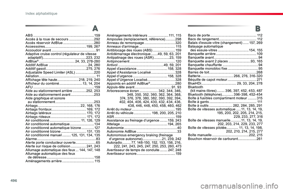 TOYOTA PROACE VERSO 2019 Notices Demploi (in French) 496
ABS ...............................................................159Accès à la roue de secours ..........................292Accès réservoir AdBlue ................................280Accessoi TOYOTA PROACE VERSO 2019 Notices Demploi (in French) 496
ABS ...............................................................159Accès à la roue de secours ..........................292Accès réservoir AdBlue ................................280Accessoi