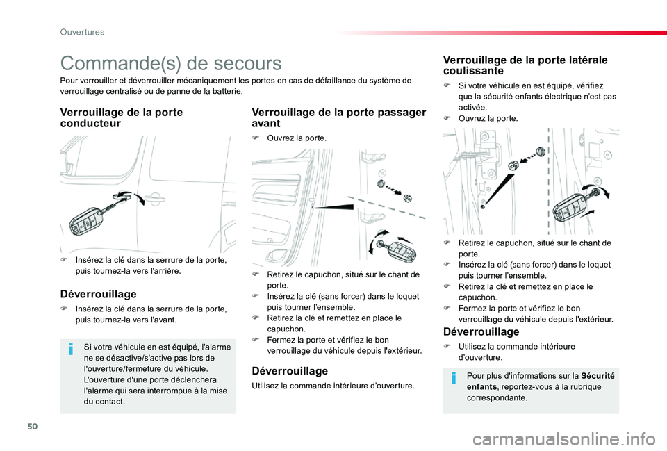 TOYOTA PROACE VERSO 2019 Notices Demploi (in French) 50
Commande(s) de secours
Verrouillage de la porte conducteurVerrouillage de la porte passager avant
F Ouvrez la porte.
Pour verrouiller et déverrouiller mécaniquement les portes en cas de défailla TOYOTA PROACE VERSO 2019 Notices Demploi (in French) 50
Commande(s) de secours
Verrouillage de la porte conducteurVerrouillage de la porte passager avant
F Ouvrez la porte.
Pour verrouiller et déverrouiller mécaniquement les portes en cas de défailla