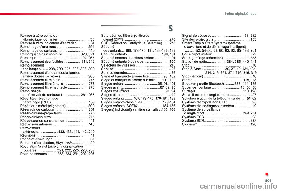 TOYOTA PROACE VERSO 2019  Notices Demploi (in French) 501
Saturation du filtre à particules  diesel (DPF)  ...............................................276SCR (Réduction Catalytique Sélective) .......278Sécurité  des enfants  ...169, 173-175, 181,