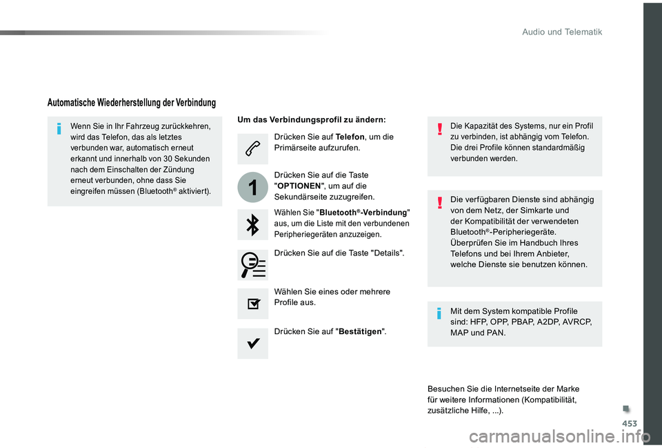 TOYOTA PROACE VERSO 2019 Betriebsanleitungen (in German) 453
1
Proace_Verso_de_Chap10c_RCC-1_ed01-2019
Drücken Sie auf Telefon, um die Primärseite aufzurufen.
Wählen Sie "Bluetooth®-Verbindung" aus, um die Liste mit den verbundenen Peripherieger TOYOTA PROACE VERSO 2019 Betriebsanleitungen (in German) 453
1
Proace_Verso_de_Chap10c_RCC-1_ed01-2019
Drücken Sie auf Telefon, um die Primärseite aufzurufen.
Wählen Sie "Bluetooth®-Verbindung" aus, um die Liste mit den verbundenen Peripherieger