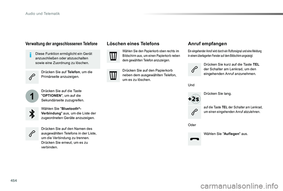 TOYOTA PROACE VERSO 2019 Betriebsanleitungen (in German) 454
1
Proace_Verso_de_Chap10c_RCC-1_ed01-2019
Anruf empfangeå
Ein eingehender Anruf wird durch ein Ruftonsignal und eine Meldung in einem überlagerten Fenster auf dem Bildschirm angezeigt.
Drücken TOYOTA PROACE VERSO 2019 Betriebsanleitungen (in German) 454
1
Proace_Verso_de_Chap10c_RCC-1_ed01-2019
Anruf empfangeå
Ein eingehender Anruf wird durch ein Ruftonsignal und eine Meldung in einem überlagerten Fenster auf dem Bildschirm angezeigt.
Drücken