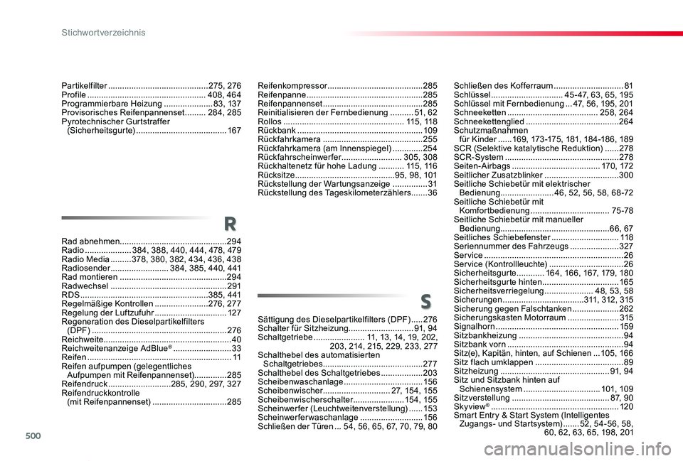 TOYOTA PROACE VERSO 2019  Betriebsanleitungen (in German) 500
Proace_Verso_de_Chap11_index-alpha_ed01-2019
Schließen des Kofferraum ..............................81Schlüssel ...............................45-47, 63, 65, 195Schlüssel mit Fernbedienung  ...