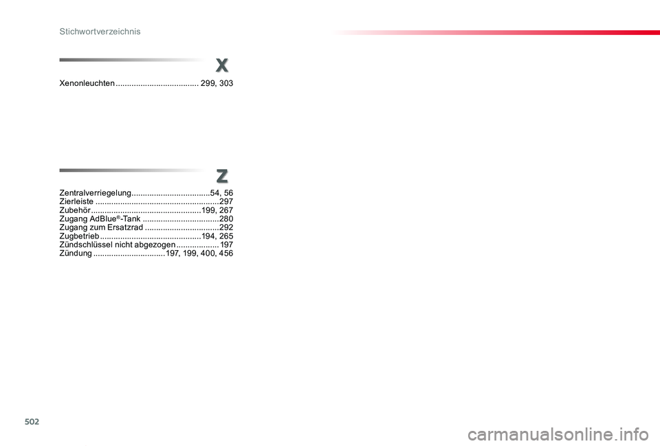 TOYOTA PROACE VERSO 2019  Betriebsanleitungen (in German) 502
Proace_Verso_de_Chap11_index-alpha_ed01-2019
w
Zentralverriegelung ...................................54, 56Zierleiste  .......................................................297Zubehör .........