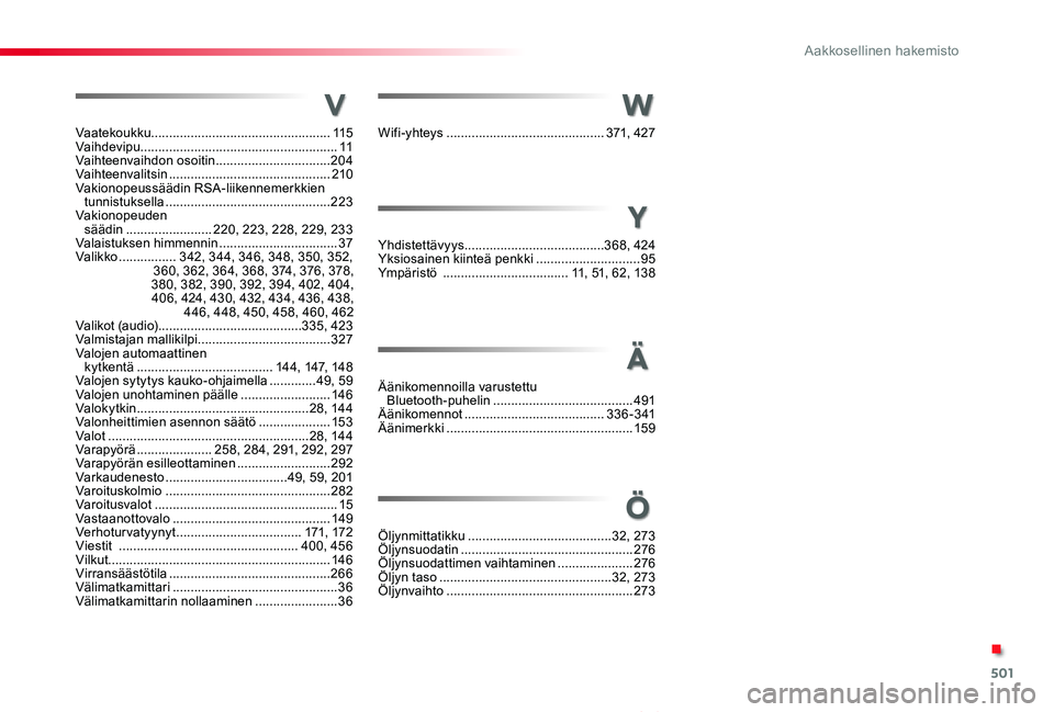 TOYOTA PROACE VERSO 2019  Omistajan Käsikirja (in Finnish) 501
ProaceVerso_fi_Chap11_index-alpha_ed01-2019
st
v

