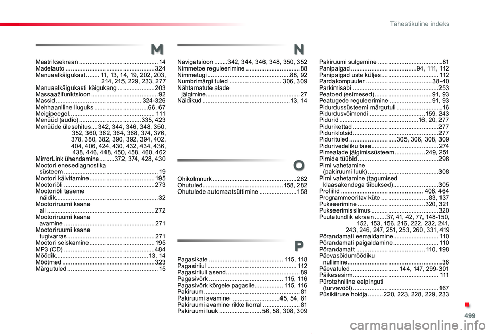 TOYOTA PROACE VERSO 2019 Kasutusjuhend (in Estonian) 499
Proace verso_et_Chap11_index-alpha_ed01-2019
Maatriksekraan ...............................................14Madelauto .....................................................324Manuaalkäigukast ... TOYOTA PROACE VERSO 2019 Kasutusjuhend (in Estonian) 499
Proace verso_et_Chap11_index-alpha_ed01-2019
Maatriksekraan ...............................................14Madelauto .....................................................324Manuaalkäigukast ...